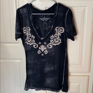 Affliction T-shirt with cross design